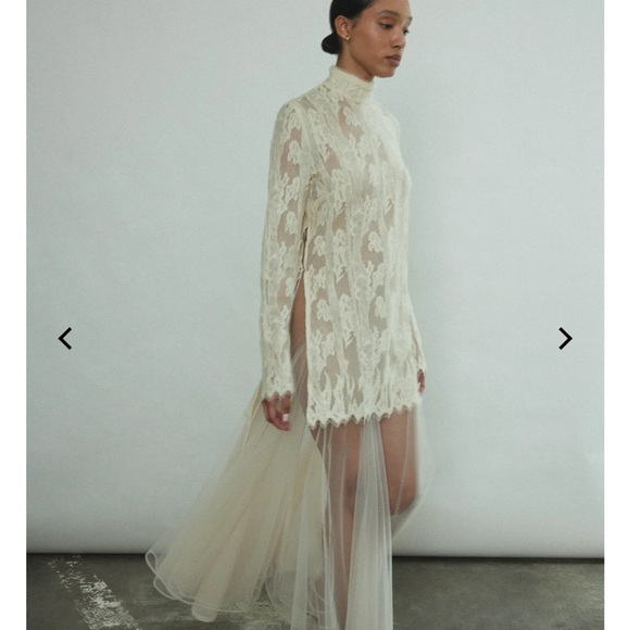 Elegant Cream Lace Long Sleeve Tunic - Picture 2 of 11